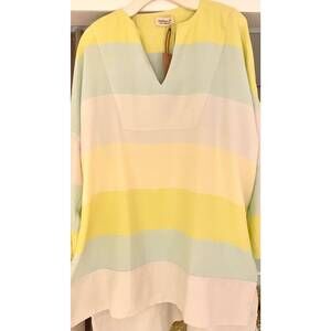 NEW MARRAKSHI LIFE long sleeve v-neck caftan in aqua bit tender